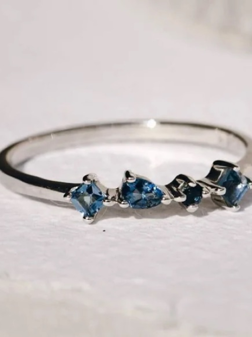 Linjer London Blue Topaz Sterling Silver Ring